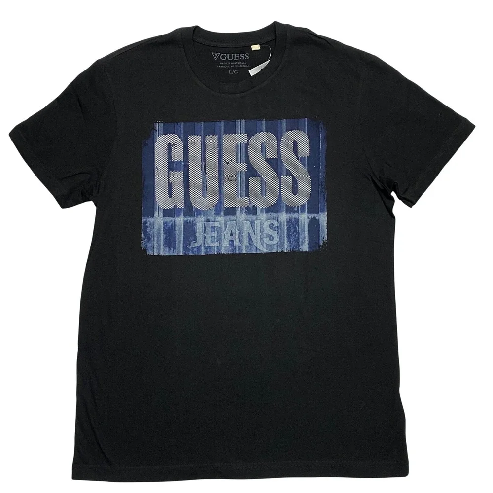GUESS Mens Graphic Logo T-Shirt Black Short Sleeve Crew Neck Size L NWT - Picture 3 of 6